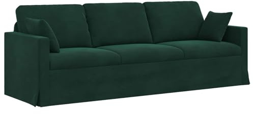 vidaXL Sofa Dunkelgrün 228 x 78 x 80 cm Samt, Wohnzimmer, Moderner Sofa, Ergonomisches Design, Robustes Samt-Sitzmöbel, Modulares Sectional Sofa, Zeitgemäße Familie