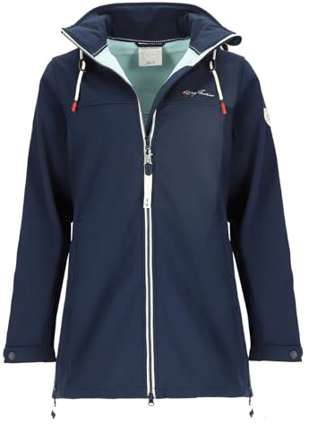 Dry Fashion Damen Softshellmantel Hooge Softshelljacke Cremeweiß, Größe 36 | Atmungsaktiv, Wind- & wasserabweisend, Zwei-Wege-Reißverschluss, Verstellbare Taille & Armbündchen, Reißverschlusstaschen