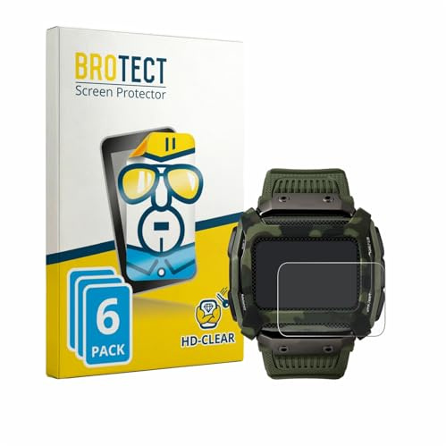 BROTECT 6 Stück Schutzfolie für Timex Command Shock Displayschutz Folie Made in Germany, Ultra-Klar