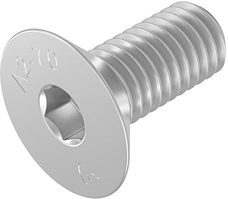 SECCARO Senkschraube M6 x 14 mm, Edelstahl V2A VA A2, DIN 7991 / ISO 10642, Innensechskant, 20 Stück