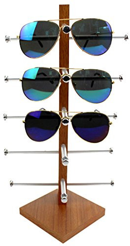 BANDRA Brillenständer Holz Brillenhalter für 5 Brillen 30×20×16CM Schwarz