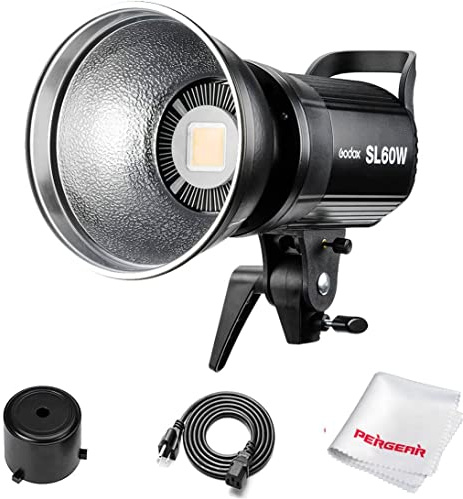 Godox SL-60W 60W CRI95 + Qa >90 5600 ±300K Bowens Mount LED kontinuierliche Videoleuchte mit BD-04 Scheunentür