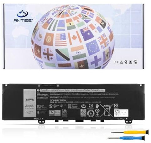 ANTIEE 38Wh F62G0 Laptop Batterie pour Dell Inspiron 13 7000 7370 7380 7386 5370 7373 2-in-1 P83G Vostro 5370 D1525S Series 39DY5 039DY5 F62GO RPJC3 0RPJC3 11.4V 3166mAh