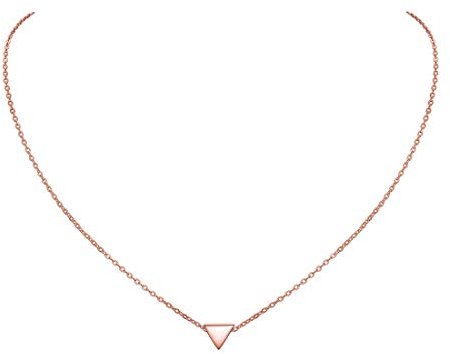 ChicSilver Rosegold Kette mit Triangel Anhänger, 925er Sterling Silber Triangel Halskette, Minimalisitischer Schmuck für Weihnachten/Valentinstag/Geburtstag