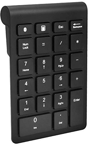 yidenguk Bluetooth Numeric Keypad, 22 Keys Multi-Function Wireless Silent Number Pad Keyboard Extensions for Smartphone/Laptop/PCs/Notebook, Compatible with Windows, Android and iOS System, Black
