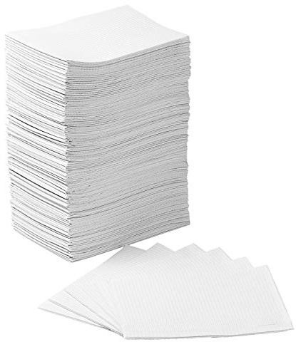 JMU 125 Pack Dental Bibs Disposable, White Dental Bibs 3-Ply Dentist Bibs 13 x 18'' Medical Tray Covers