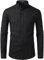 PARKLEES Men's Slim Fit Long Sleeve Smart Casual Button Down Oxford Shirts PZ111 Black L