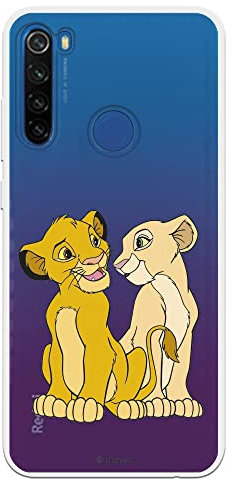THE HOUSE OF CARCASES Offizielle The Lion King Xiaomi Redmi Note 8T Hülle Simba und Nala Silhouette zum Schutz Ihres Mobiltelefons. Flexible Silikonhülle, offiziell lizenziert von Disney