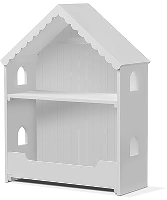 Sorelle Furniture Sweet Home Bibliothèque en bois pour enfants avec rangement, étagères de rangement pour livres et jouets, étagères pour garçons et filles, bibliothèque de maison de poupée - Meuble