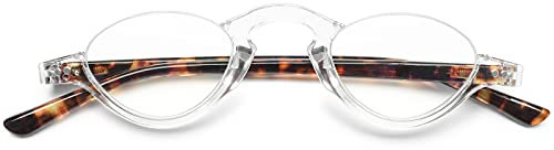 VEVESMUNDO Anti Blaulicht Lesebrille Damen Herren Modern Federscharnier Computerbrille Blaulichtfilter Lesehife Sehhilfe Brille mit sehstärke (Transparent & Leopardenmuster Brillenbügel, 1.5)