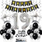19. Geburtstag Dekoration, Geburtstagsdeko 19 Jahre Junge, 19 Geburtstag Deko, 19 Ballon Schwarz und Silber Deko, Luftballon 19. Geburtstag Party Deko, Deko 19 Geburtstag Junge Mädchen