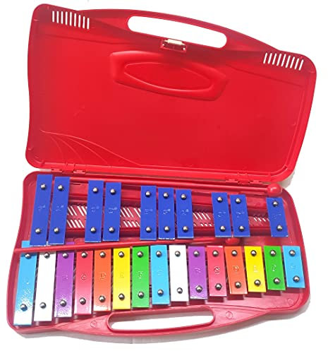 Alysée - MT25-CR-RD - Metalófono infantil 25 notas de colores - estuche rojo