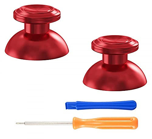 eXtremeRate Aluminium Thumbsticks für ps5 Controller, Custom Metall Analog Stick Buttons Joysticks Zubehör für ps4 Controller(Rot)-KEIN Controller