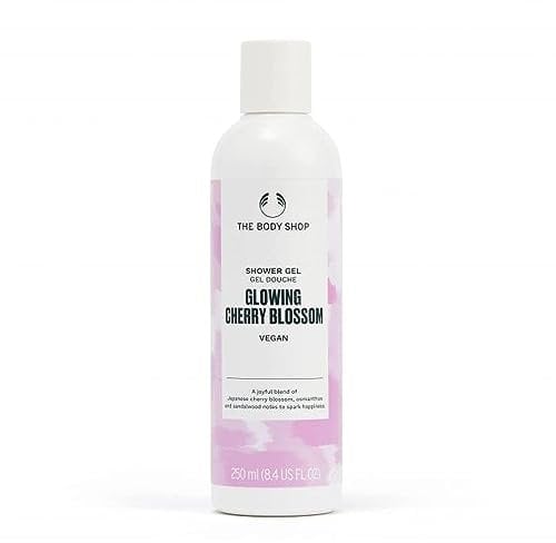 The Body Shop Glowing Cherry Blossom Shower Gel, Vegan and Certified Product, 92% Natural Ingredients, Floral Fragrance, Recycled Plastic Bottle, 250 ml
