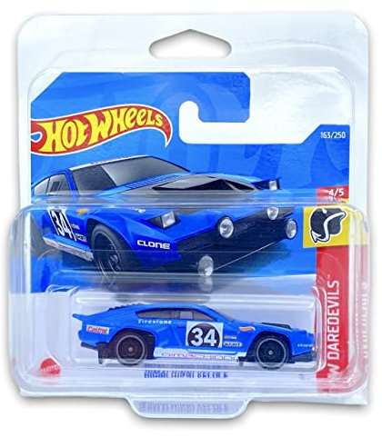 Hot Wheels Dimachinni Veloce (Blue) 4/5 HW Daredevils 2022-163/250 (Short Card) *** COMES IN A KLAS CAR KEEPER PROTECTIVE COLLECTORS CASE *** HCT34