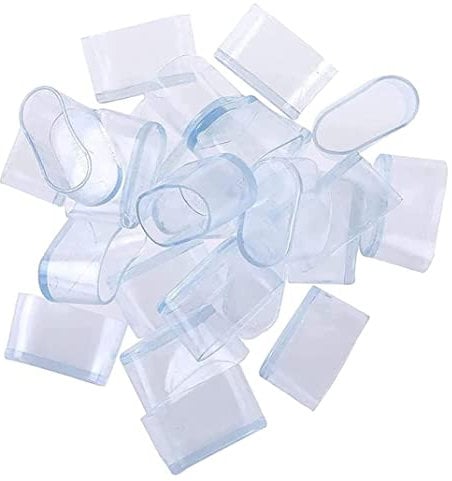 Silicone Chair Leg Protectors,16 Pcs Chair Leg Caps Feet Protector Oval Table Chair Leg Tip Black Anti-Slip Chair Leg Floor Protectors Prevent Scratches and Noise 3x1.5cm