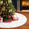 BNGXR Faldas de árbol de Navidad,90cm Blanco Grande Cubiertas de Base de Árbol Sintética Felpa con Copo de Dorados Lentejuelas Cubierta de Base árboles de Navidad Decoración de la Fiesta de Año Nuevo