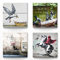 Banksy Bilder Leinwand im 4er-Set nach Graffiti Art, als Wandbilder zur Deko. Jedes Bilderset-B Leinwandbild ist 40x40cm groß. Tolle abstrakte Drucke zur Wand-Dekoration