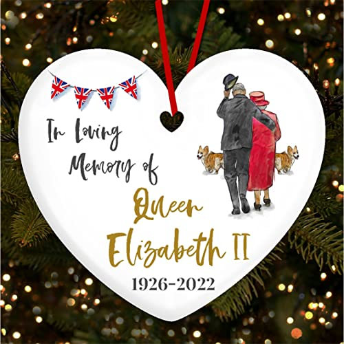 Queen Elizabeth Memorial Philip Personalised Christmas Tree Ornament Decoration