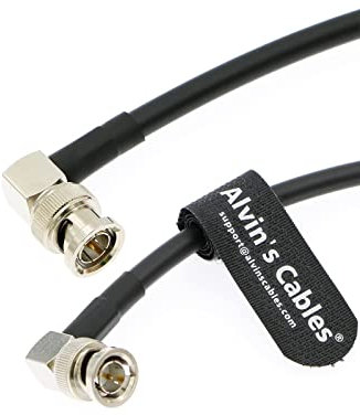12G BNC-Koaxial-Kabel Alvin's Cables HD SDI BNC Stecker auf Stecker L-Form Originalkabel für 4K Videokamera 1M Schwarz