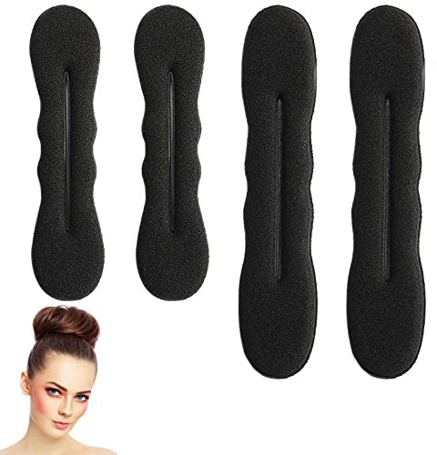 4pcs Hair Bun Maker,Magic Hair Bun Maker Sponge Hair Foam Twister,Lazy Hairpin Tool Bun Shapers Foam Sponge Buns Shaper Accessories,Hair Updo Tools Twister for Girls Women Gifts(2 Large and 2 Small)