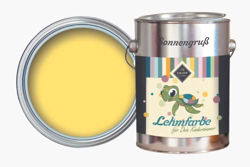 Caleo Color Lehmfarbe SONNENGRUß Gelb, 2,25 Liter - ökologische Wandfarbe für Wohnzimmer und Co. - hoch deckend, tropffrei, geruchsneutral