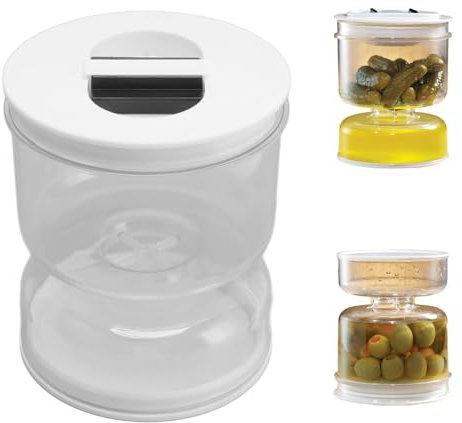 Tarro de pepinillos, separación seca y húmeda Tarro de pepinillos Cocina Tarro de reloj de arena para pepinillos Kimchi hermético Dispensador seco húmedo