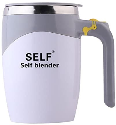 Maizoon Taza Agitadora Automática USB Recargable Versión Impulsor Acero Inoxidable 304 Taza Café Leche Cacao y Otras Bebidas 400ml/14oz Home Office Travel Gris