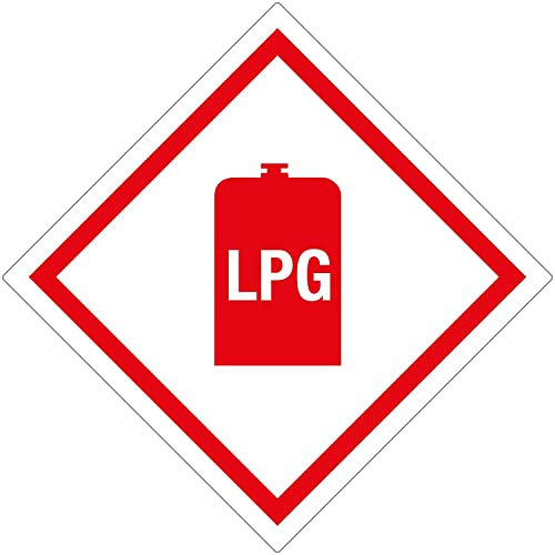 [WOOTTON INDUSTRIES LIMITED] LPG Sticker for Caravan Motorhome Camper VW Campervan Gas Locker Box Gas Warning 72mm x 72mm [Self Adhesive Sticker]