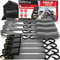 FORTEM Spanngurte, 1043 kg Bruchfestigkeit, 4 x, 57 m mit Ratsche - Weiche Zurrschlaufen, Zurrgurte Haken aus Beschichtetem Metall - Gummigriffe - Tasche (Grau), (FRTM-RTDS-2300)