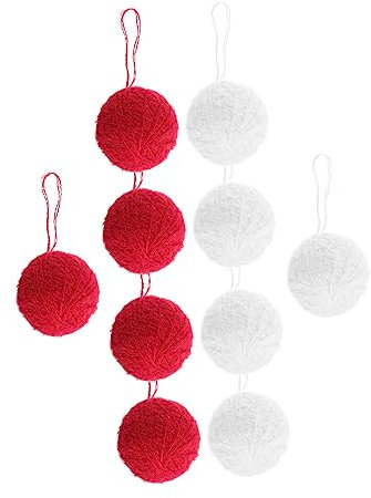Garneck 10st Wollknäuel Kugelgirlande Weihnachtskugel Für Kranz Weihnachtsbaum DIY Kugeln Weihnachtsfeierdekoration Bruchsichere Hängende Kugeln Weihnachtskranz Garn Hochzeit Wickelkugel