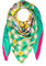 Damen Tuch Schal Grün Rosa mit auffälligem buntes Muster - Halstuch, Kopftücher,Hijab - Perfekt für Frühling Herbst und Winter - viskose 135 * 135 cm.
