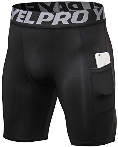Kompressions-Shorts für Herren, 1/3er-Pack, Dry Fit, Kompressionsunterwäsche, Spandex, Laufshorts, Workout, Athletische Shorts, Tasche, Camo Schwarz+ Camo Grün+ Weiß, XL