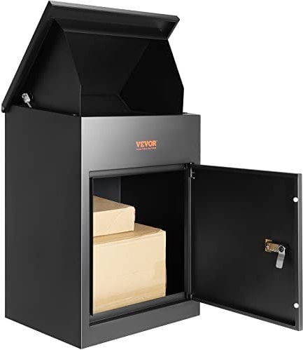 VEVOR Package Delivery Boxes for Outside, Extra Large Mailbox for Parcel Wall Mounted Lockable, Galvanized Steel Parcel Drop Box with Anti-Theft Baffle, IPX3 Waterproof for Porch, Curbside