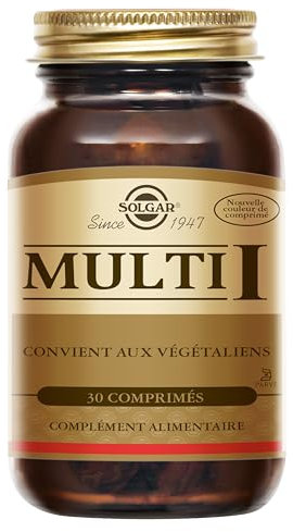 Solgar Multi I - Multivitamine Complète - Réduction de la Fatigue - Fer, Magnésium, Vitamines, Zinc, Minéraux - Vitalité et Energie - Complément Alimentaire - Flacon de 30 comprimés