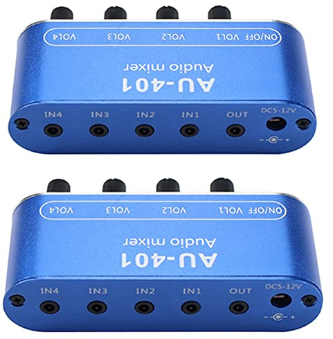 CYBUCH 2 x Stereo-Mischpult (4 Eingänge, 1 Ausgang), Einzelsteuerpult, Verstärker-Box für Kopfhörer, DIY DC12 V