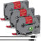Acmerota Tze-RW34 Satinband-Etikettenband, kompatibel für Brother TZe-RW34, 12 mm, 0,47 Zoll, 4 m, Gold auf Weinrot, Farbband für Brother Ptouch PT-D210 PTH110 E110 PT-H200 1005 PTD400AD, 3er-Pack