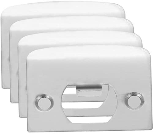 OSALADI 4pcs Stainless Steel Deadbolt Cover Door Strike Plate for Front Door Keyhole Filler Reinforcement Plate for Interior Lock