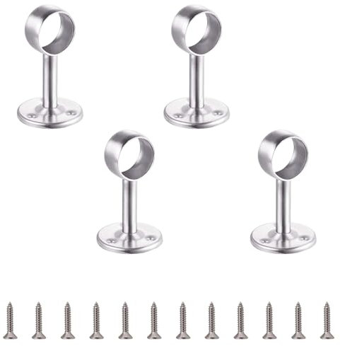 INCREWAY Kleiderschrankrohr, Edelstahl, Durchmesser 32 mm, Schrankhebel, Stangenhalter, Steckdosenhalterung, Vorhangstange, Deckenhalterung, 4 Stück