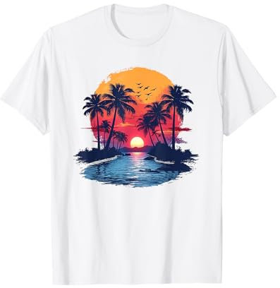 Tropischer Paradiesstrand mit Palmen T-Shirt