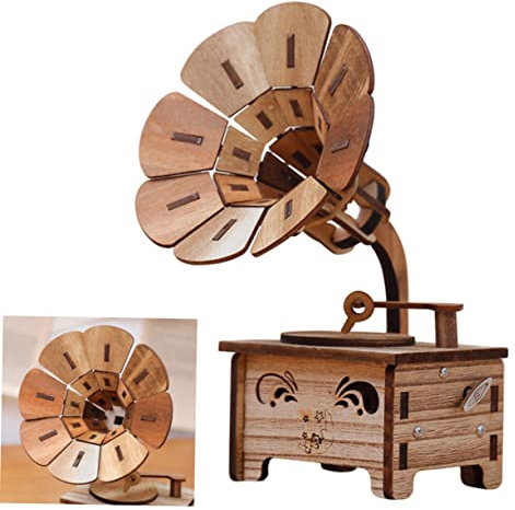 Warmhm Kasten Grammophon-figur Gehen Leuchtend Bauernhaus Musik Spielzeug Osterkörbchenfüller Luxus Hölzern Geschenk