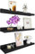 Handgearbeitet Wandregal Schwarz 60 cm, Regal Wand Holz 3er-Set, Hängeregal Wandhalterung Regalbrett, Modern Schweberegal, Schmales Bilderleiste für Badezimmer, Wohnzimmer, Küche, Schlafzimmer