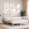 ARKEM Massivholzbett mit Kopfteil Bettgestell Bed Frame Holzbett Kopfteil Bett Schlafzimmer Bett Massivholzbetten Weiß 140x200 cm - 3192882