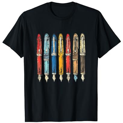 Fountain Pen Enthusiast Collector Lover Retro Vintage Ink T-Shirt