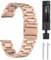 sourcing map Stainless Steel Watch Bands 20mm Metal Plating Butterfly Clasp Quick Release Solid Steel Chain Watchband Replacement with Adapter Fits Smart Watch for Men Women, Rose Gold