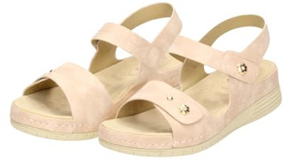 Fitters Sandales Femme Couleur Vieux Rose, Belle Sandale Femme Classique Large h légère Souple Confortable, Hilde EU 38 Old Pink