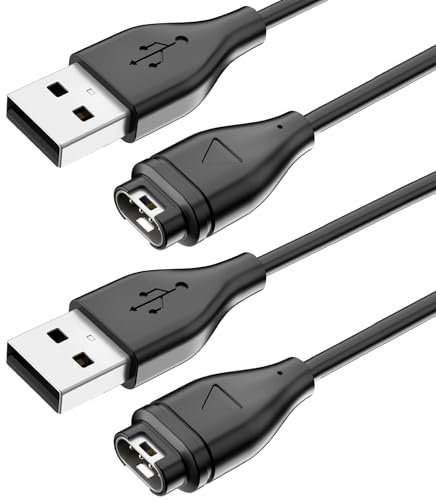 2Pcs Kompatibel mit Garmin Ladekabel Kompatibel mit Garmin Vivoactive 5 4 3 3s 4s Ladegerät Kompatibel mit Garmin Uhr Ladekabel 1m USB Schnelles Ladekabel Tragbares Uhr Ladegerät