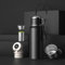 COYOUCO 800ML-1200ML Thermoskanne mit großer Kapazität aus Edelstahl mit intelligenter Temperaturanzeige für heißes Wasser, Kaffee, Tee, Sport- und Bürotassen im Freien,Schwarz,800ml