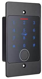 Gelikom Smart Home Codeschloss CB4 mit Fingerprint, RFID und PIN, verwaltbar mit APP (Codeschloss + Tuya Control Board + Netzteil + Unterputz-Dose + 5 RFID Keyfobs, Schwarz)