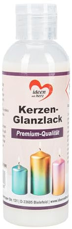 Ideen mit Herz Kerzen-Glanzlack | Premium-Qualität | 100 ml | Hochglanzlack für Kerzen | Grundierung für Aqua-Transfers Deluxe